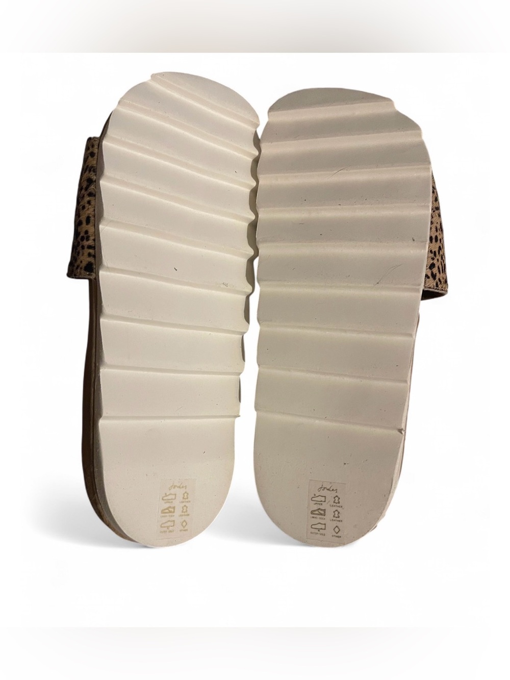 Joules Leopard Print Slide Sandals - Tan/Black - Picture 4 of 6